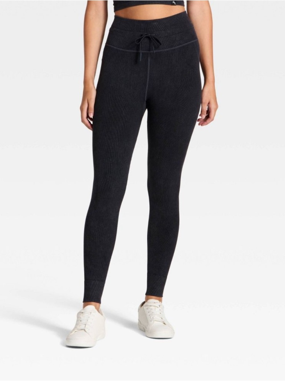 JoyLab Black Ribbed High-Waist Seamless Leggings